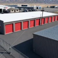 Red storage building isle